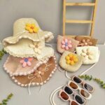 ست کیف و کلاه دخترونه حصیری بابونه 🌼