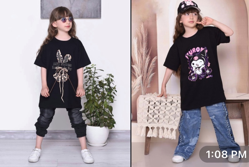 تیشرت بلند کرومی و پلنگی🖤💜🐆