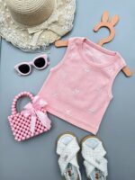 کراپ کبریتی پاپیونی دخترانه🎀🤍🩷💚🖤🤎 - تصویر 2